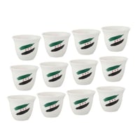 فناجين قهوة سعودي بورسلان ابيض شعار العلم السوري