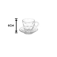 طقم فناجين زجاج بنقشة دوائر 12 قطعة 75 مل