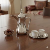 دلة قهوة سعودي فضي 350 مل من الداخل استيل