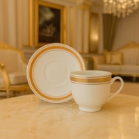 طقم فناجين قهوة تركي بورسلان مزخرف ذهبي 12 قطعة