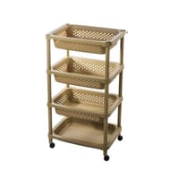 ارفف حامل خضار بلاستيك 4 ادوار بني