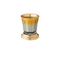 مبخرة زجاج تركي بيبلوس رمادي وعسلي بقاعدة معدن ذهب...