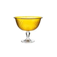 صحن تقديم زجاج عسلي بقاعدة شفاف تركي