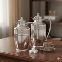 السيف طقم ترامس عبق شاي وقهوة نيكل سادة 2 قطعة