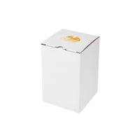 مرطبان زجاج وبورسلان ابيض بغطاء معدن ذهبي