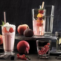 كاسات عصير زجاج تركي 2 قطعة 350 مل بقاعدة