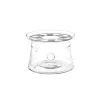 قاعدة براد ودلة زجاج مع غطاء معدن