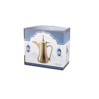 دلة قهوة سعودي فضي وذهبي 350 مل من الداخل استيل