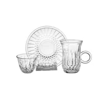 طقم فناجين شاي وقهوة زجاج 24 قطعة