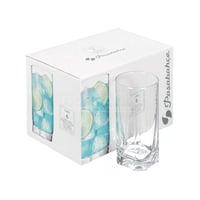 طقم كاسات ماء زجاج شفاف لونا 6 قطعة 375 مل باشاباش...