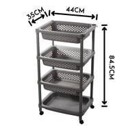 ارفف حامل خضار بلاستيك 4 ادوار رمادي