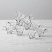 فناجين اسبريسو زجاج 70 مل مخطط 10 قطعة