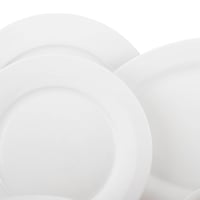 طقم عشاء بورسلان بون شاينا ابيض كريمي سادة 32 قطعة