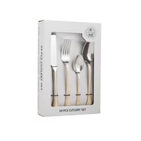 السيف طقم ملاعق خدمة استيل وذهبي 24 قطعة 6 اشخاص ا...