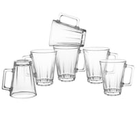 طقم اكواب زجاج شفاف مخطط السيف 6 قطعة 250 مل