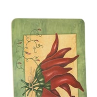 طقم عازل صحون سفرة خشبي خفيف برسومات فلفل احمر 4 ق...