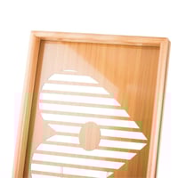 طقم صواني خشب 2 قطعة ارضية مزخرفة مع طبقة عازلة اك...