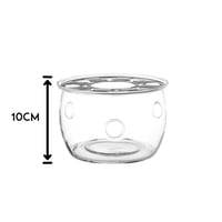 قاعدة براد ودلة زجاج مع غطاء معدن
