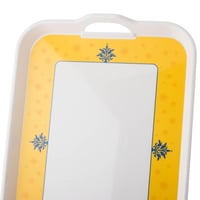 طقم صواني ميلامين مستطيل 2 قطعة ابيض واصفر