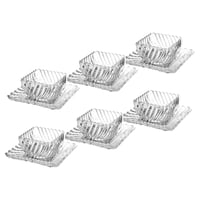 طقم زبادي مع صحن للحلا والمكسرات زجاج مزخرف 12 قطع...