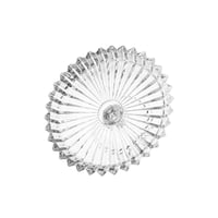 صحن تقديم الحلويات والفواكه زجاج مدور مخطط بقاعدة...