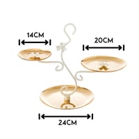 شيالة حلاوة قطوف معدن 3 خانات ابيض و ذهبي