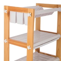 حامل صحون 3 دور من الخشب والبلاستيك