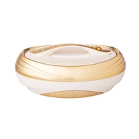 حافظة طعام بيضاوي بيج مع ذهبي 4 لتر