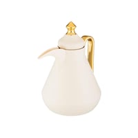 طقم ترمس ودلة هوست سعة 1 لتر سكري وذهبي 2 قطعة