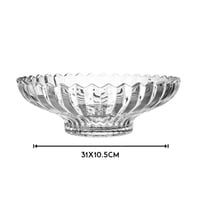 صحن تقديم الفواكه زجاج مخطط مقاس 31*10 سم 1 قطعة
