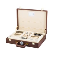 شنطة ملاعق خدمة استيل فاخر 76 قطعة فضي سادة