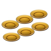 طقم صحون زجاج مسطح مدور فرنسي عسلي DURALEX مقاس 19...