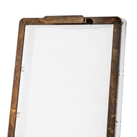 تبسي تقديم مستطيل اكريلك شفاف اطار بني مقاس 40*30...