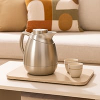 ترمس شاي وقهوة العذبة 1 لتر فضي مطفي داخل زجاج