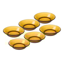 طقم صحون زجاج للسلطات مدور فرنسي عسلي DURALEX مقاس...