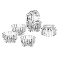 طقم زبادي حلا ومكسرات زجاج مخطط 6 قطعة 240 مل مقاس...