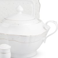 طقم عشاء بورسلان صيني فاخر بنقشات ناعمة 70 قطعة 6...