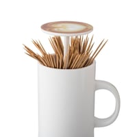 حامل اعواد اسنان ضغط شكل كوب قهوة