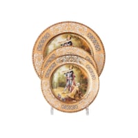 طقم سفرة بورسلان فاخر ذهبي كليوبترا 107 قطعة