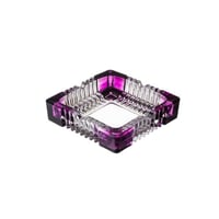 طفاية زجاج مخطط مربع لون موف مقاس 15 سم