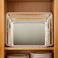 طقم صواني معدن فضي 3 قطعة