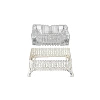 طفاية زجاج مع قاعدة معدن فضي مقاس 12 سم