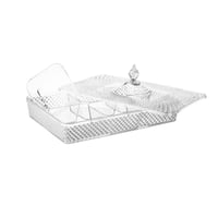 طقم تقديم مكسرات مقسم اكريلك منقوش بغطاء 6 خانات م...