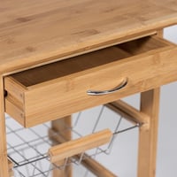 عربية من خشب البامبو لتخزين الخضراوات