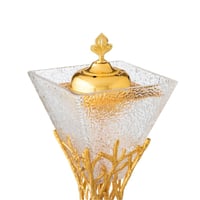 مبخرة اكريلك اغصان معدن ذهبي كبير