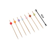 اعواد تمر وحلى خشب بمقبض خرز ملون 25 قطعة