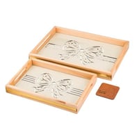 طقم صواني خشب 2 قطعة ارضية مزخرفة مع طبقة عازلة اك...