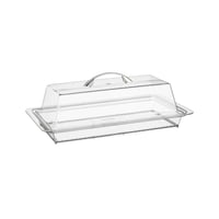 حافظة كيك ومعجنات اكريلك شفاف بغطاء مقاس 40*22 سم