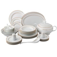 طقم عشاء بورسلان فاخر بزخرفة ناعمة 45 قطعة 6 اسخاص