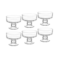 طقم كاسات ايس كريم وسلطات الفواكه زجاج محجر 6 قطعة